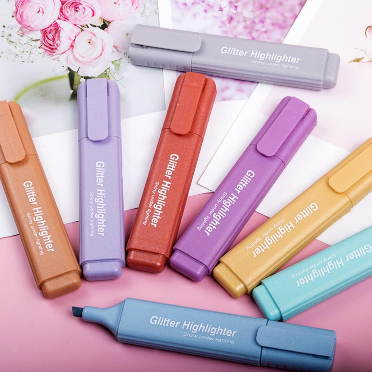 8x Assorted Colour Highlighter Marker  Fluorescent  Tip Office