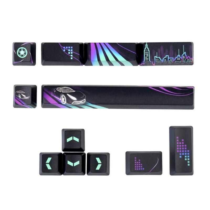 5 Sides Sublimation PBT Keycaps 12PCS for Mechanical Keyboard Space Directions