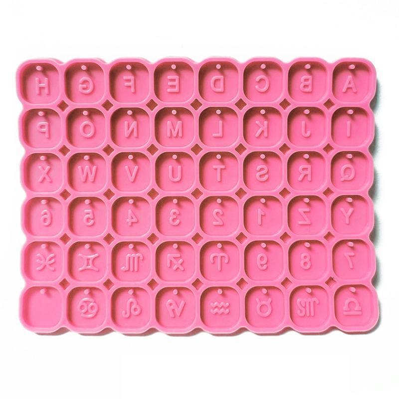 Keychain Silicone Molds Alphabet Letter Zodiac Sign Pendant Silicone Mold DIY