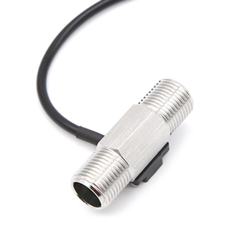 G1/2" Thread Steel Water Flow Sensor Hall Effect Sensor Switch Flow Meter Heater