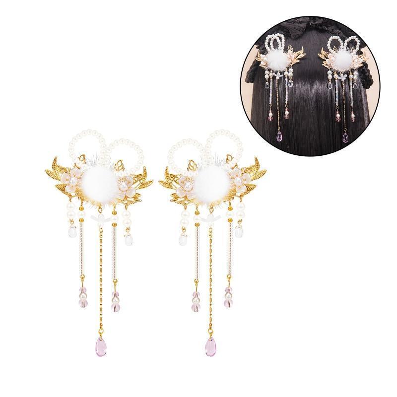 Girls Hair Clips Bunny Ear Shape Hairpin Alloy Hair Clips Cartoon Style Design