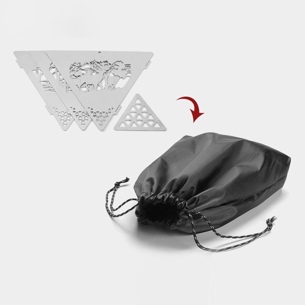 Convenient Triangle Suspended Fire Pit Bonfire Stove Barbecue Hanger Wood Stove