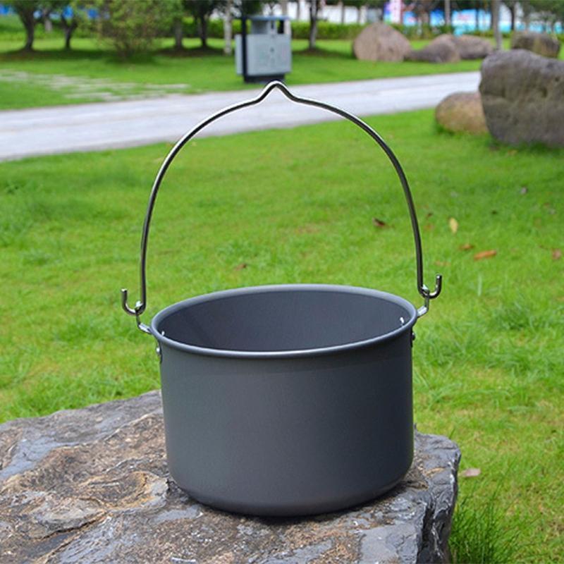 Aluminum Alloy Camping Picnic Hanging Pot Large Capacity Outdoor Tableware Pots