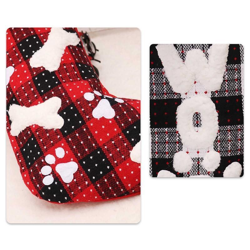 18 Christmas Stockings Santa Socks Xmas Hanging Ornament Pet Snack Gift Bags