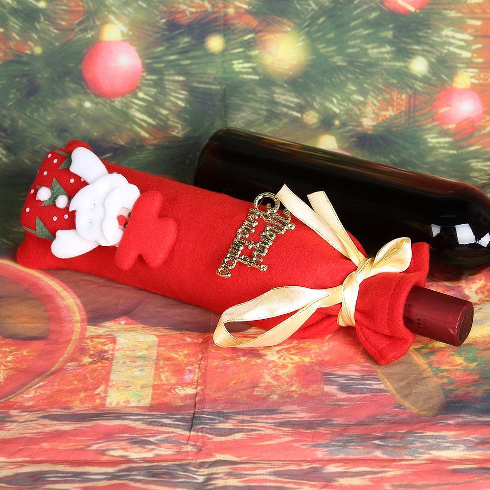 Christmas Red Wine Bottle Cover Clothes Decoration for New Year (Snowman)
