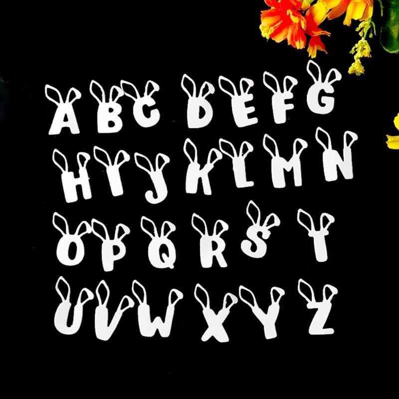 Easter Bunny Uppercase Letter Metal Cutting Dies Stencil Scrapbooking DIY Album