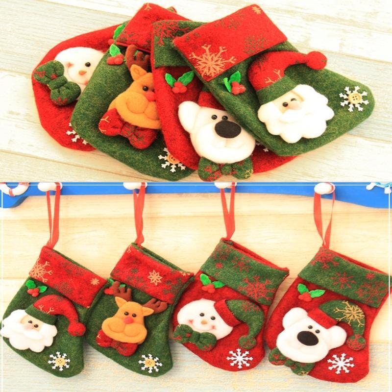 Christmas Santa Socks Cute Ornaments Festival Party Xmas Tree Hanging Decoration