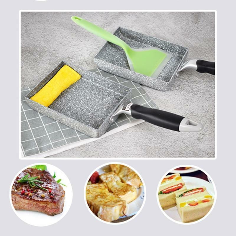 Japanese Omelette Rectangle Frying Pan Non-Stick Tamagoyaki Rolled Egg Cooker