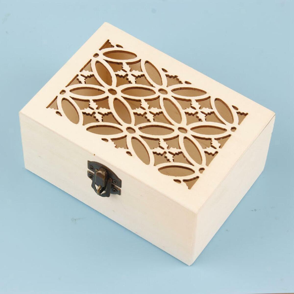 3Pcs Hollow Design with  Lid Clasp  en Jewelry Box for