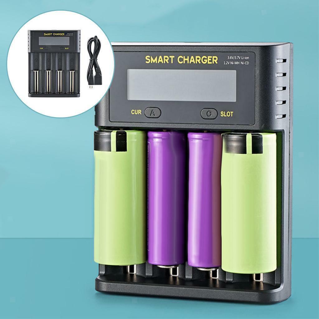 Batteries Charger 4 Slot Fast Charging for  Batteries 18650 25500 AA