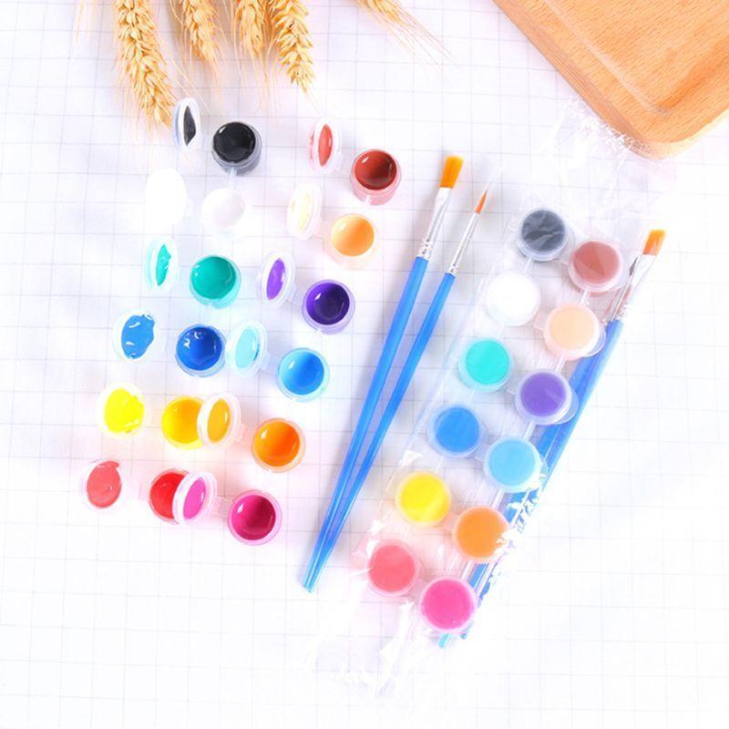 Portable Acrylic Paint Kit 12 Colors Acrylic Paint Eater Party Supplies for Kids