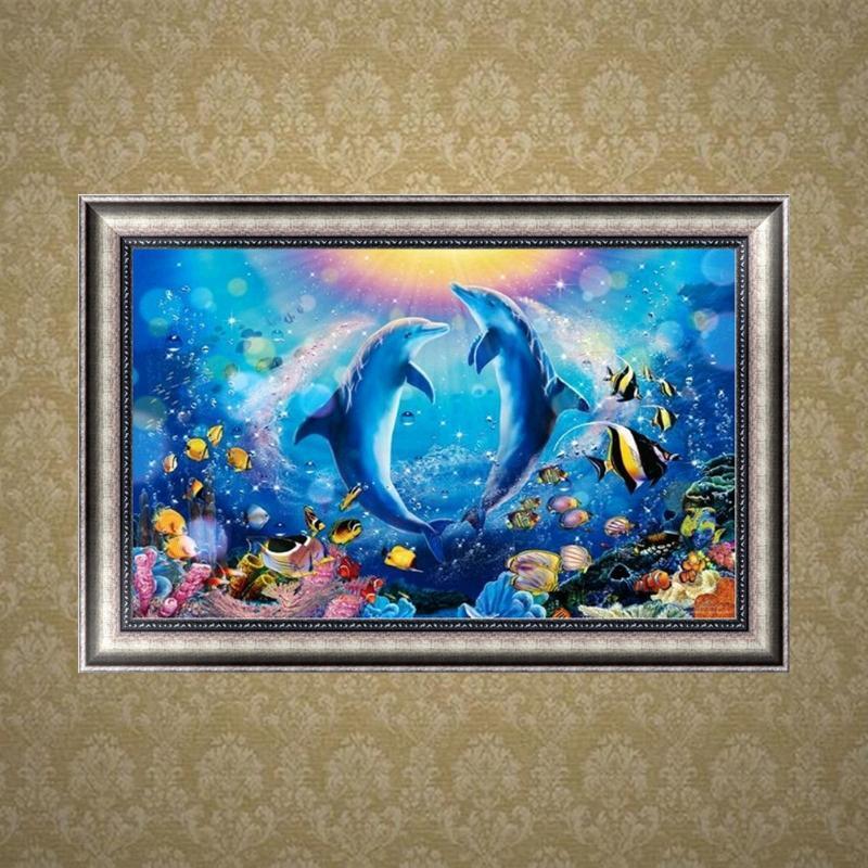 Ocean World DIY 5D Diamond Embroidery Painting Rhinestone Cross Stitch Decor
