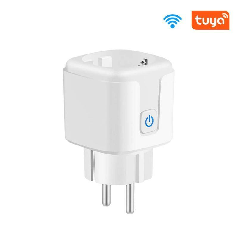 EU Tuya Smart Plug Adapter Wireless Remote Voice Control 16A Intelligent Socket
