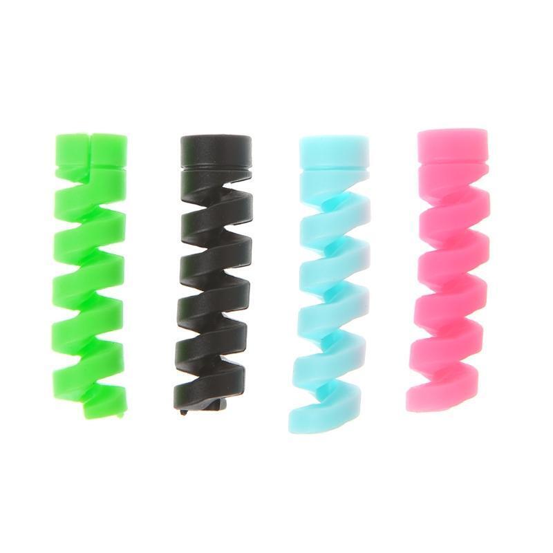 4Pcs Spiral Cable Protector Saver Cover Anti-fracture For Earphone Wire Cable