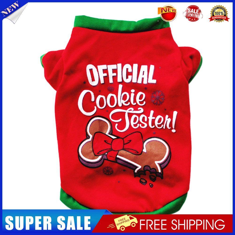 Pet Christmas Clothes Vest Puppy Costume Cotton T Shirt (Red Bow L)