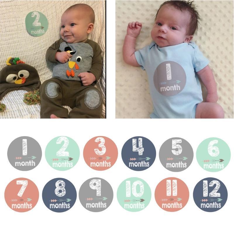 Newborn Infant Age Card Cards with 0-12 Months Pictures Cards Growth Souvenirs