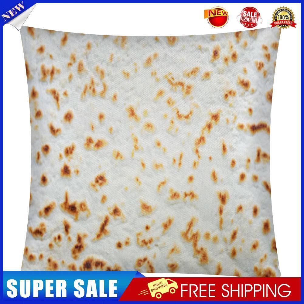 Snack Tortilla Pattern Linen Pillowcase Square Pillow Cover for Home (6)