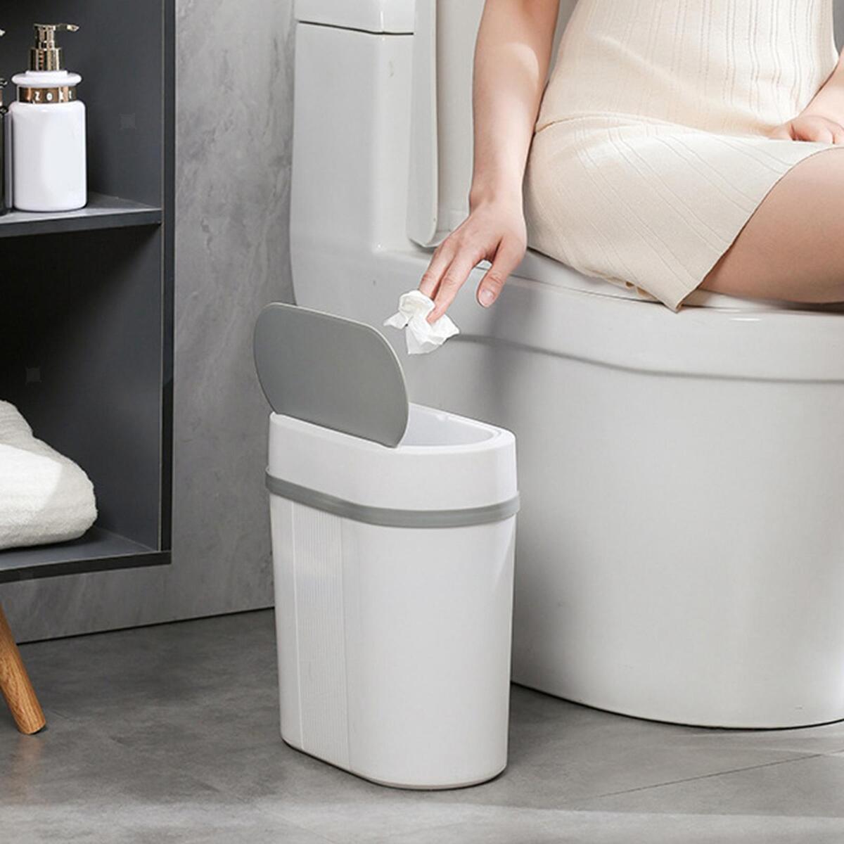 Smart Trash Can Touchless Garbage Bin with Lid Waterproof for Living Room