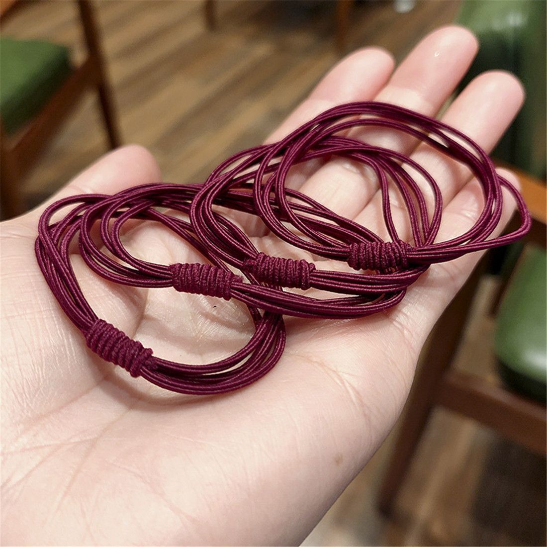 Random Color Gift Women Girl Concise High Elastic Hair Ring Hair Tie Rope 4 in 1
