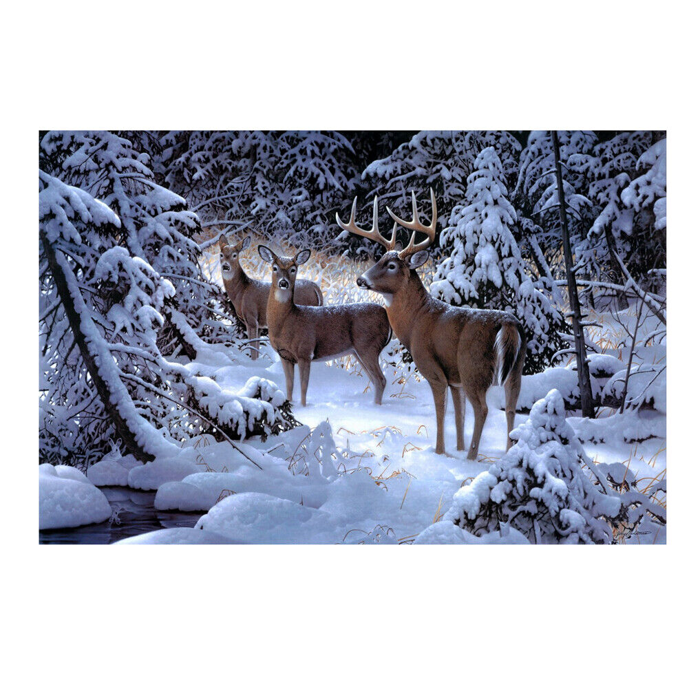 Snow Deers Elk 5D Diamond DIY Painting Craft Kit Home Decor