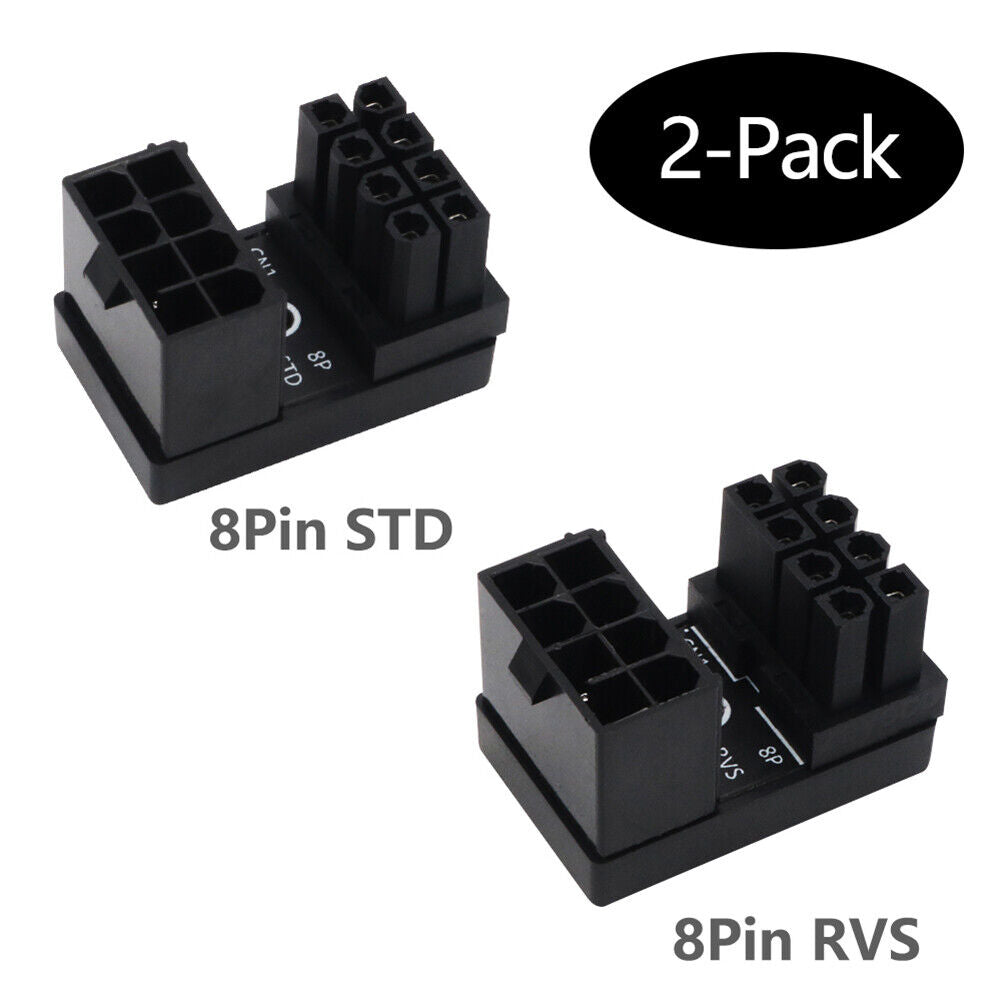 ATX 8-Pin Female to 8pin Male 180 Degree Power Adapter for PC Graphics Card