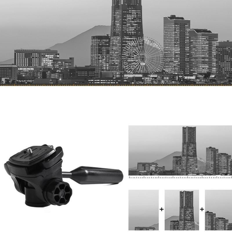 Tripod Pan Head, 360° Rotation 90° Tilt 3-D Tripod Head 3/8" Thread 1/4" Screw