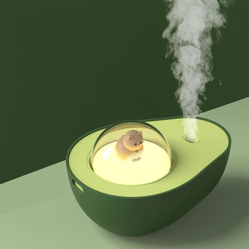 210ML Avocado Humidifier Office Desktop Bedroom USB Night Light Water Diffuser