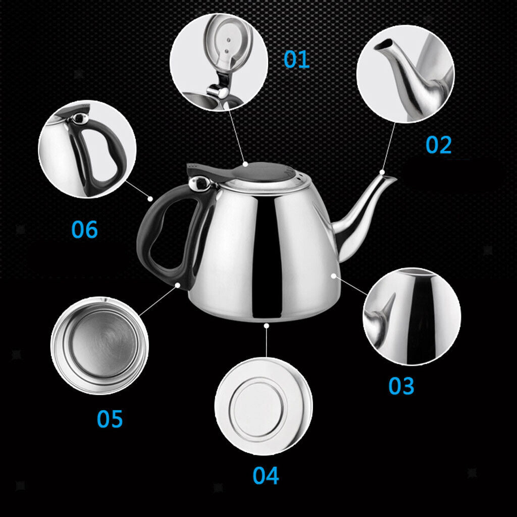 Teakettle Stainless Steel Teapot for Induction Cooker Camping Fishing 1.2L