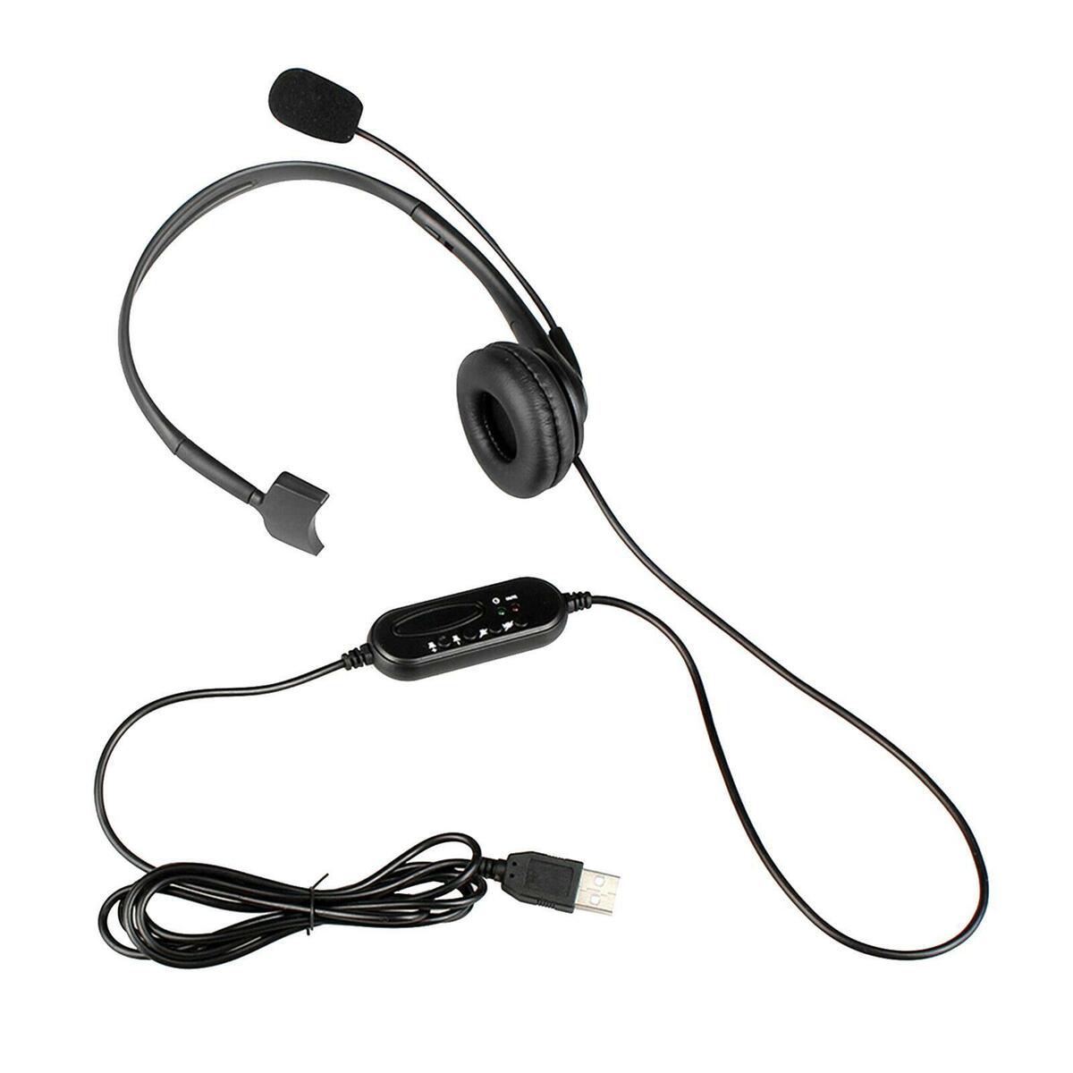Laptop/PC Headset with Microphone Call Center USB Single Sided Ear Headphones