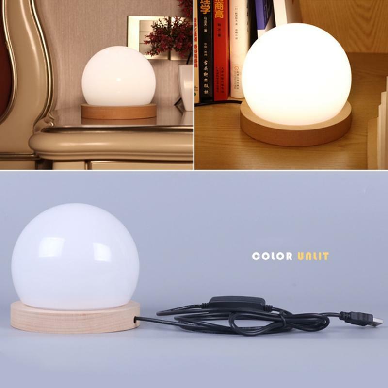 Simple Creative Warm Dimmer Night Light Desk Bedroom Decoration Ball Wooden Lamp
