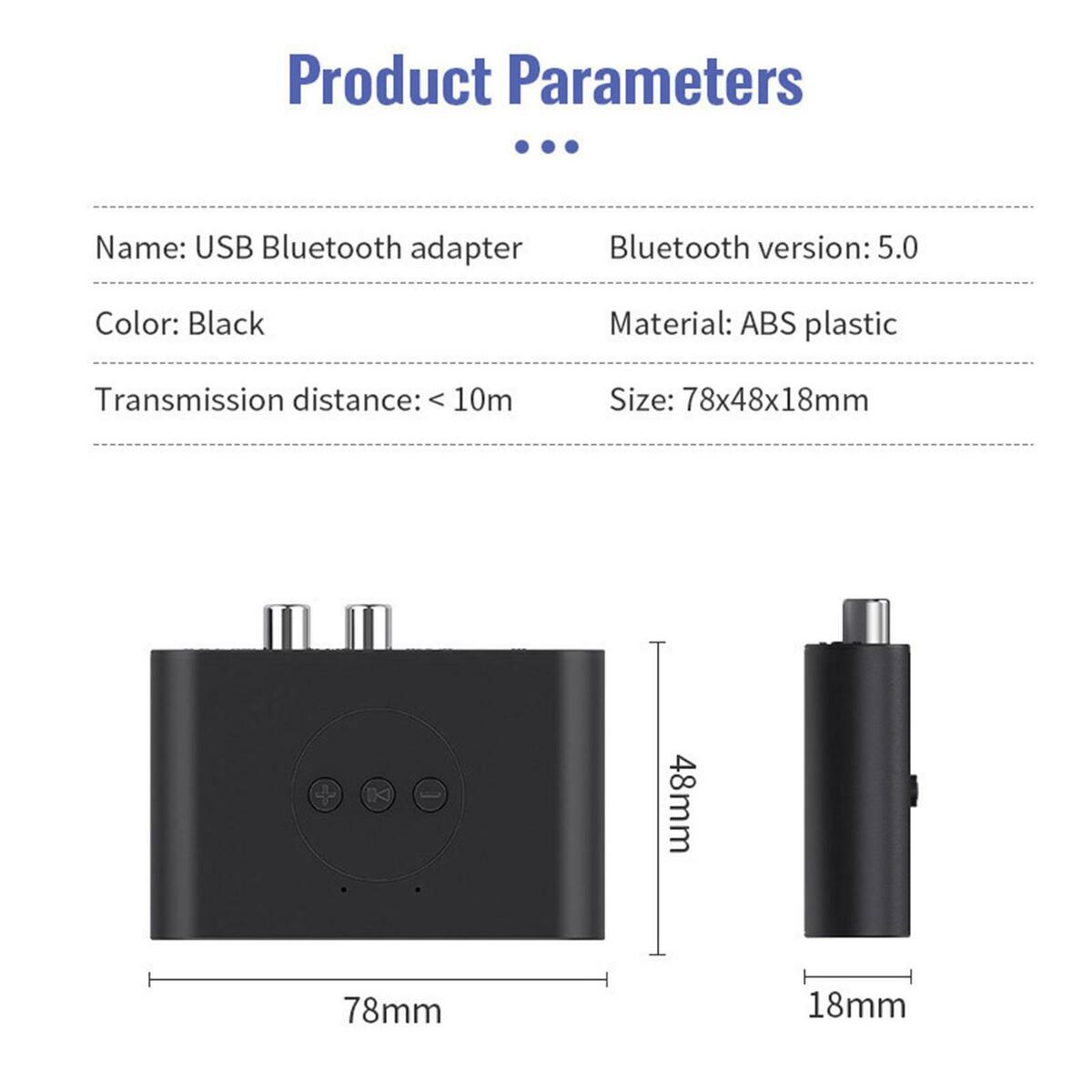 5.0 Adapter 3.5mm & RCA  Receiver for  Speaker Amplifier