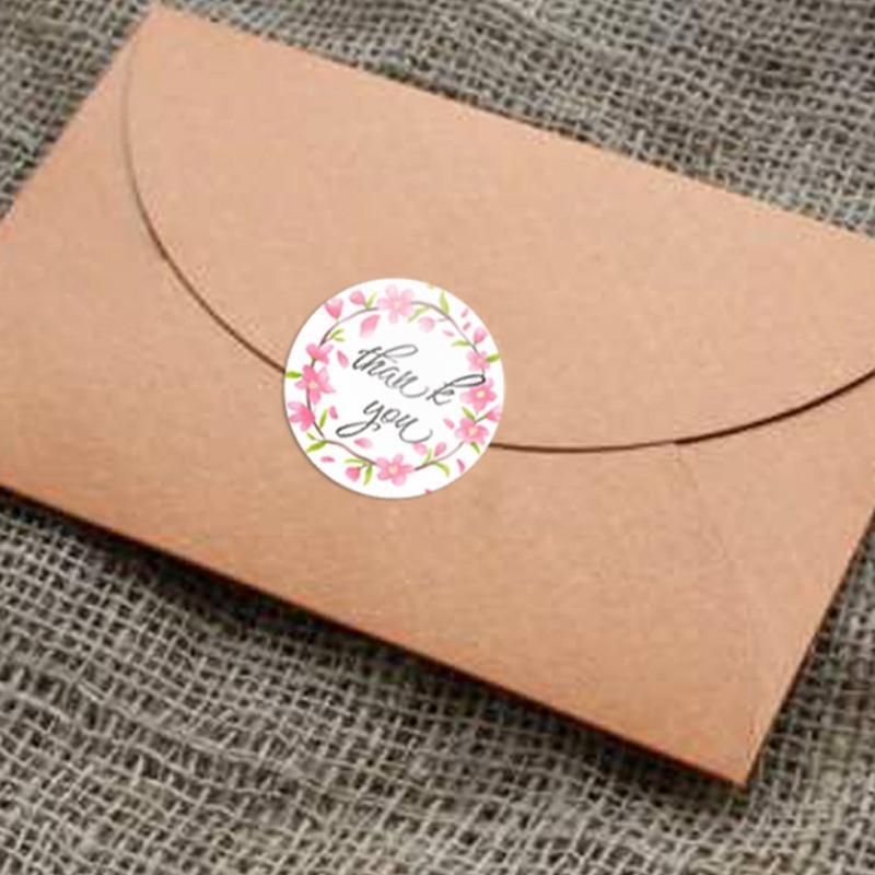 Lovely Flower Thank You Labels Sticky for DIY Card Wedding Baby Shower 500pack