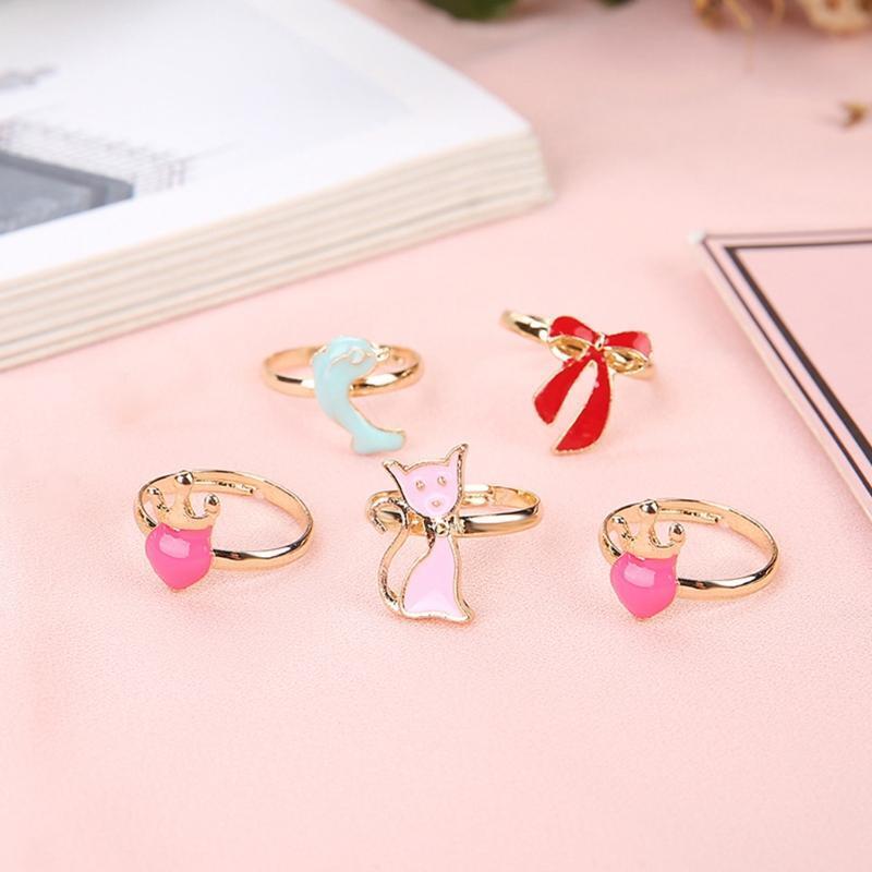 36x Cartoon Children Rings Novelty Adjustable Finger Rings Party Favors for Kids