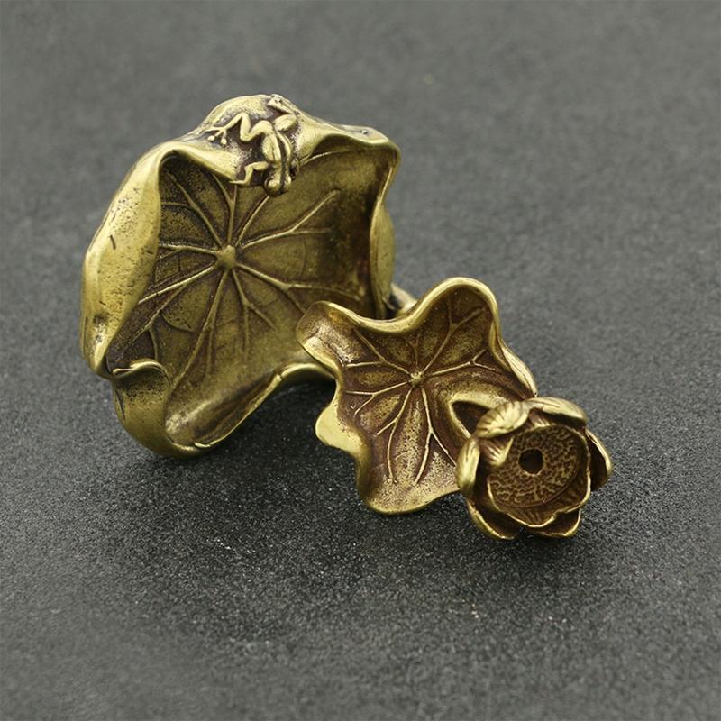 Brass Lotus Ornament Incense Burner Double Layer Pond Back Flow Incense Holder
