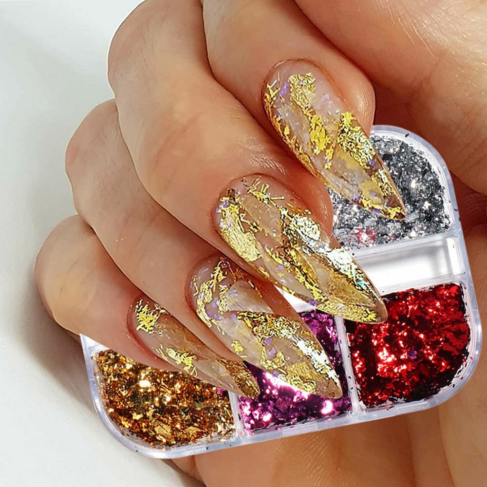 Gel Polish Irregular Sparkly Nail Foils Luxury Nail Sequins Nail Glitter Flakes