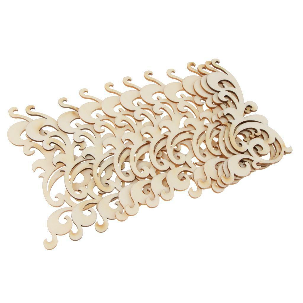 Pieces of 12 Unfinished Blank Flower Wooden Cutout Hanging Gift Tags