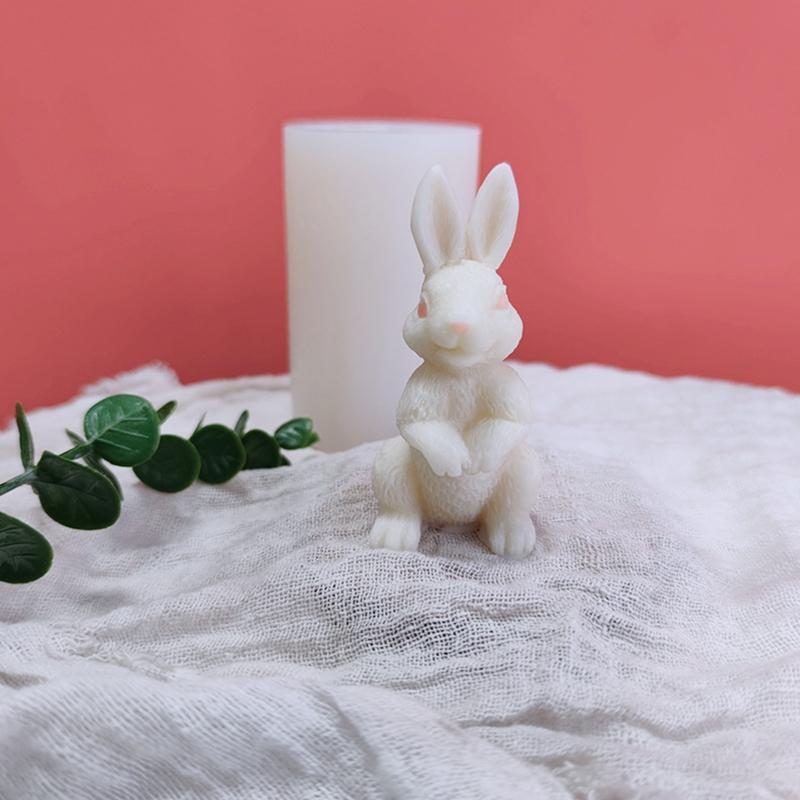 Cute Bunny Shape Silicone Candle Mold Plaster Car Fragrance Clay Mold Epoxy Mold