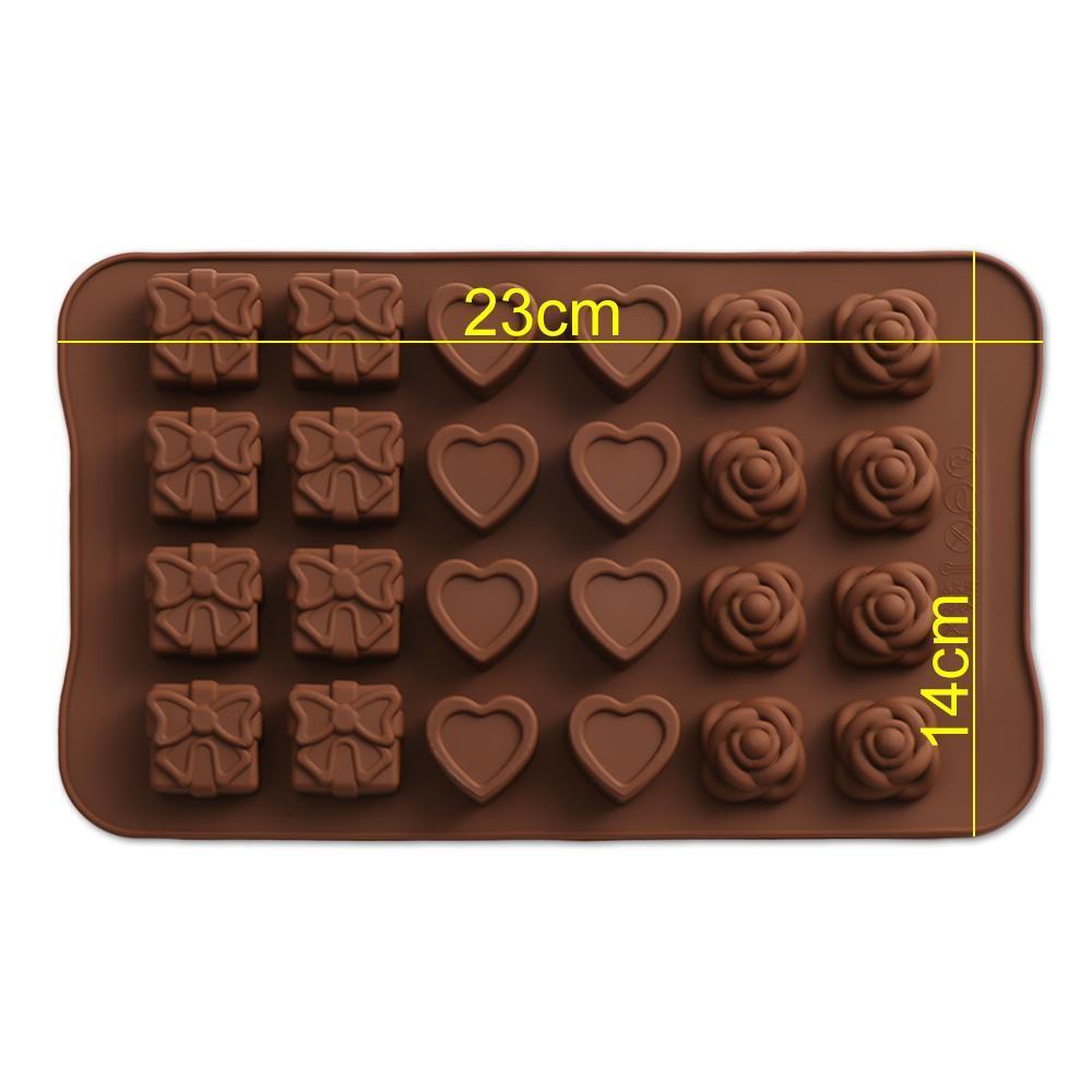 Chocolate Mold Wax Melts Ice Tray Cake Making Rose Hearts Silicone Mould
