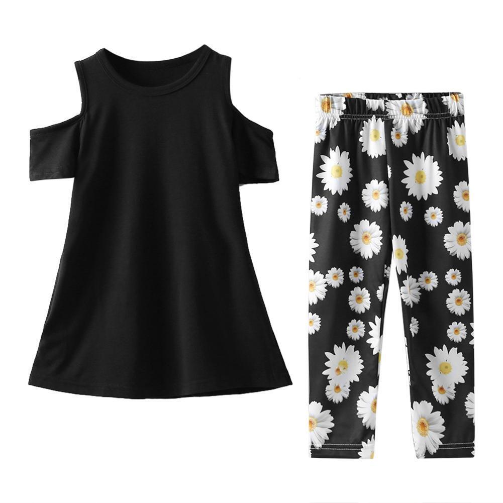 2pcs Family Matching Clothes Kids Tops Floral Print Pants (Daughter 19-24M)