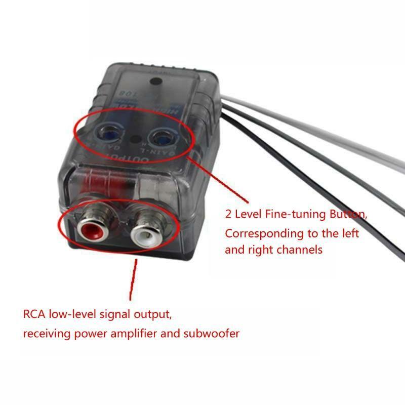 High Level Speaker Signal to Low Level RCA Adapter Audio High to Low Converter