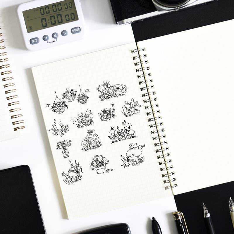 Animal Plant Stamp Cartoon Flower Rabbit Birds Mushroom Seal Handmade Crafts