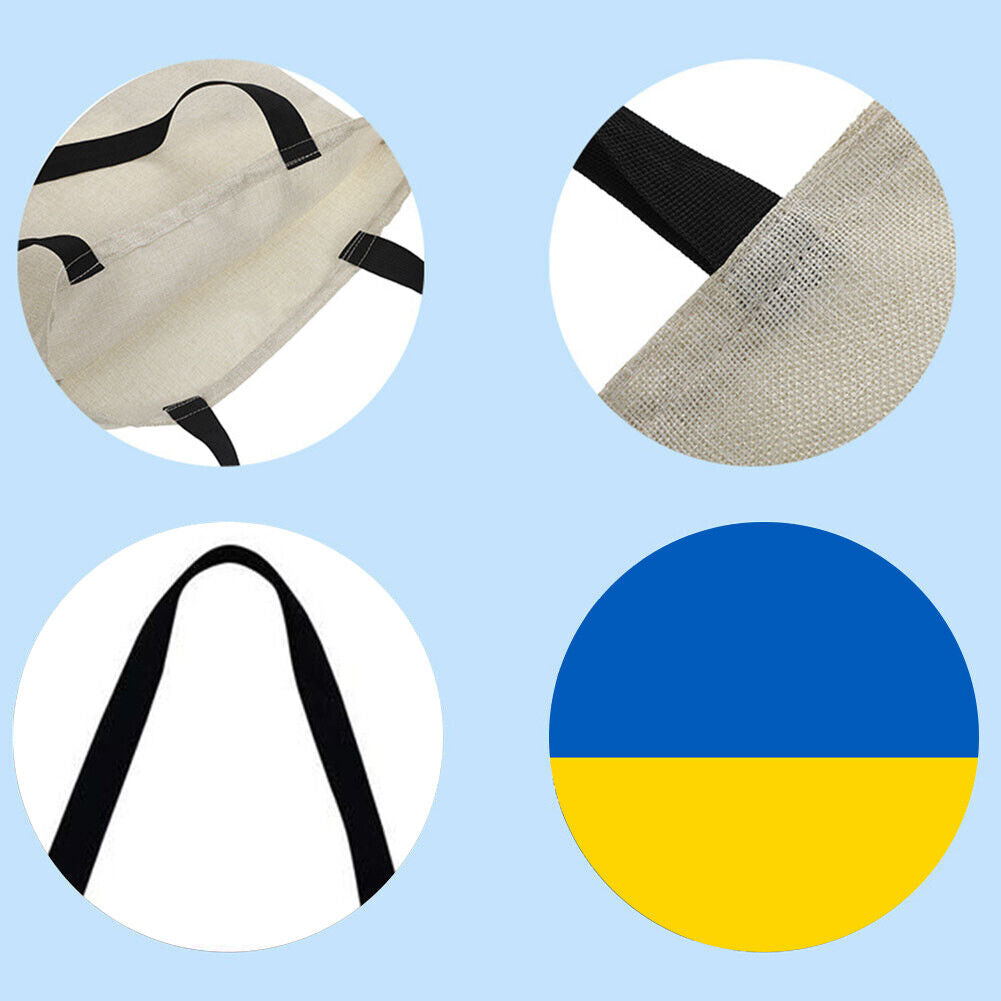 Ukrainian Flag Printed Shoulder Shopping Bag Casual Large Tote Handbag