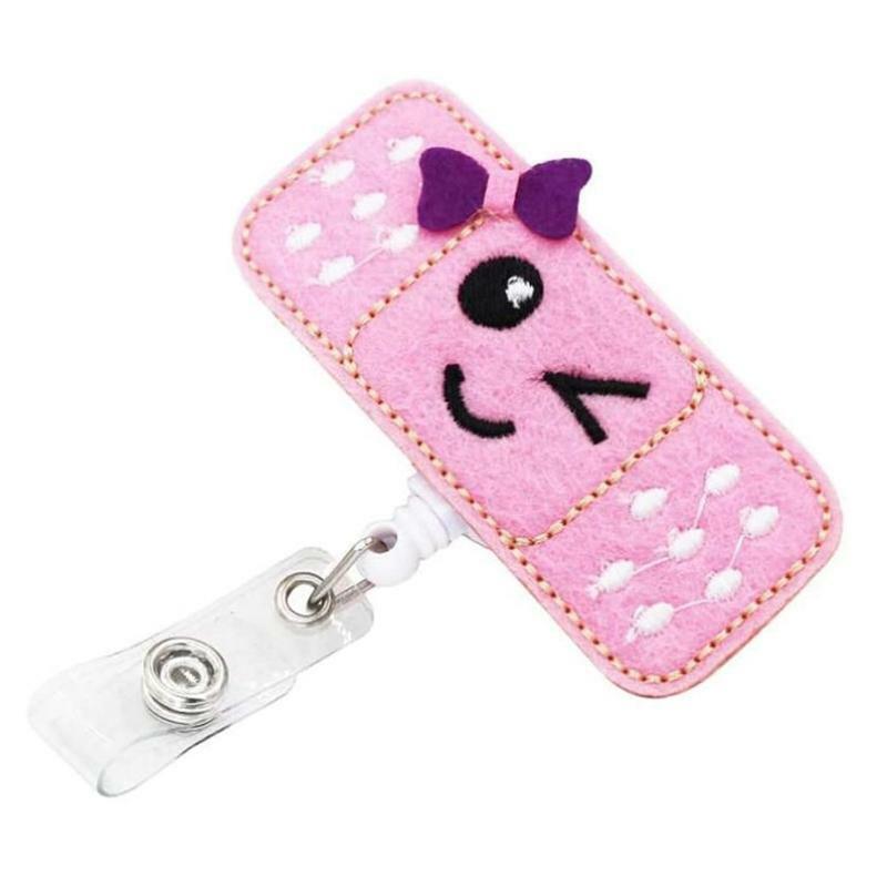 3Pcs Felt Nurse ID Badge Reel Holder Retractable Bandage Badge Holder for Women