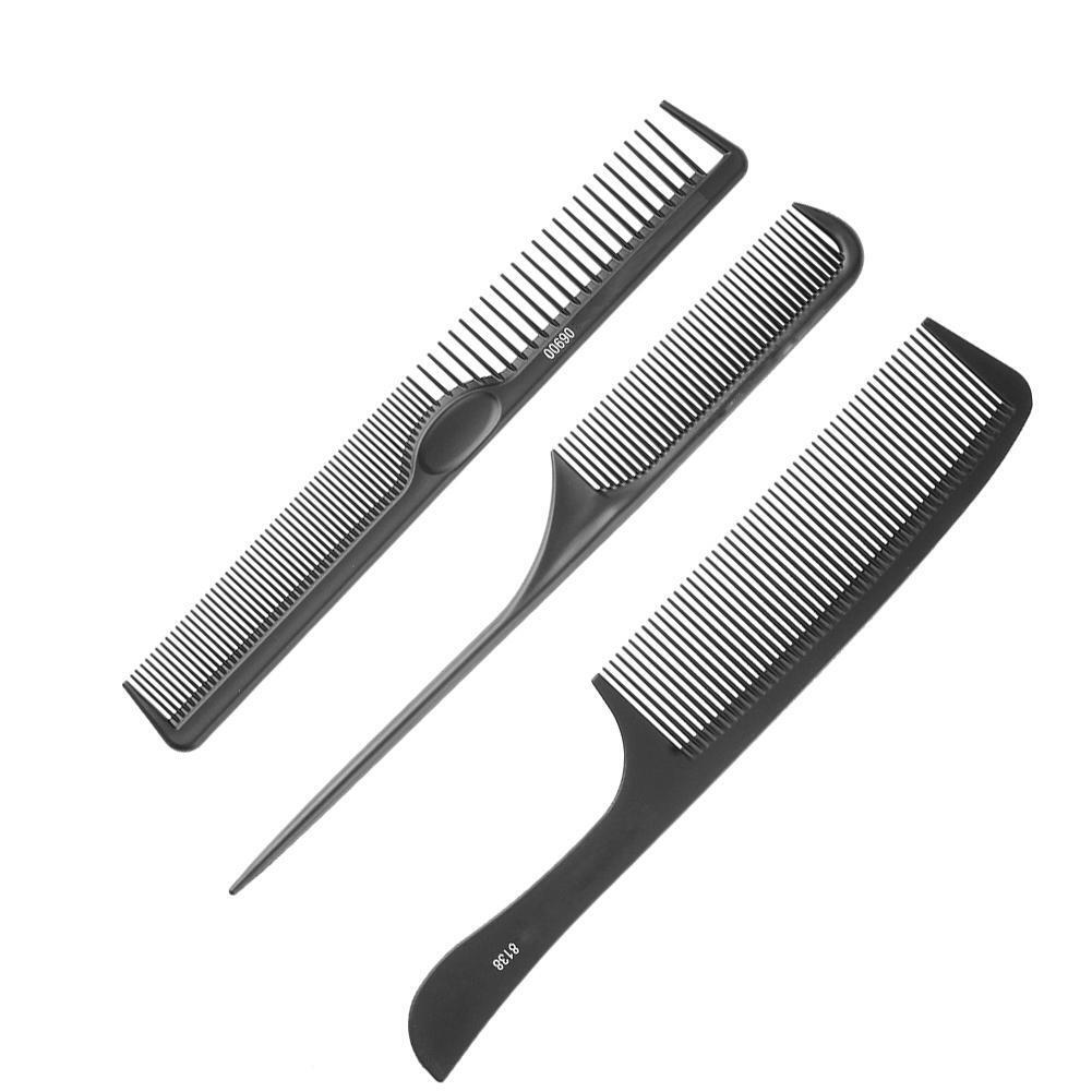 3pcs/Set Anti-Static Carbon Double Cut Comb Professional Beauty Salon Tools