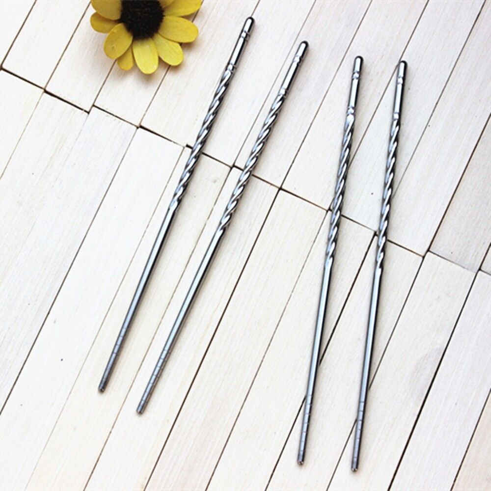 5 Pair Reusable Chopsticks Metal  Stainles Steel Chop Sticks 22.5 x 0.6 cm