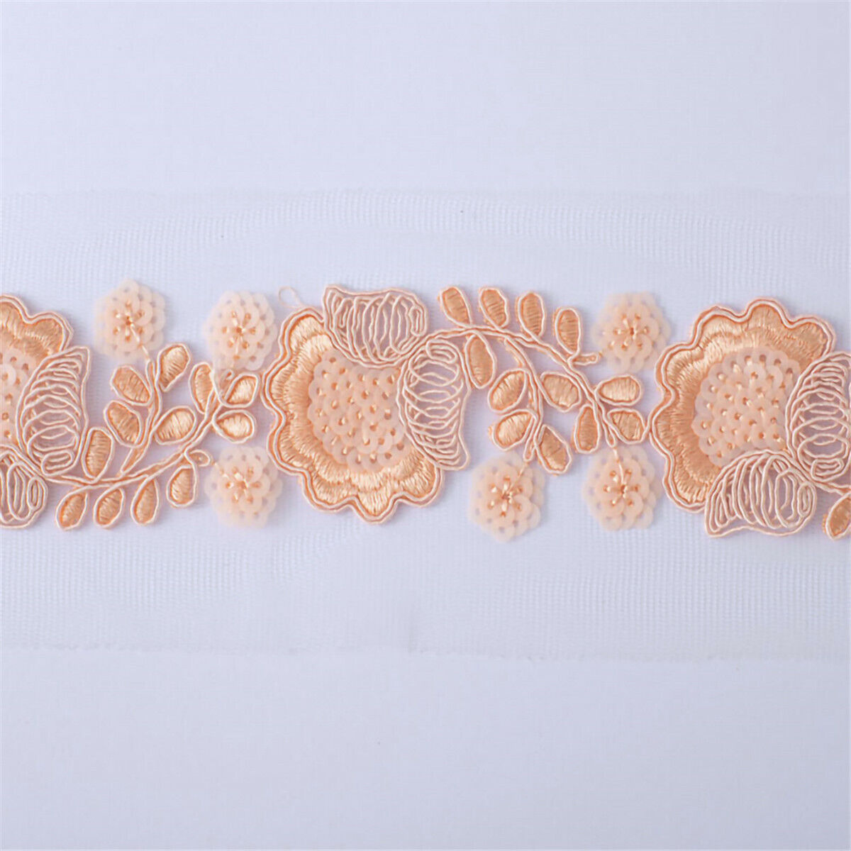 1 Yd Lace Trim Embroidered Ribbon Applique DIY Sewing Dress Clothes Fabric Decor
