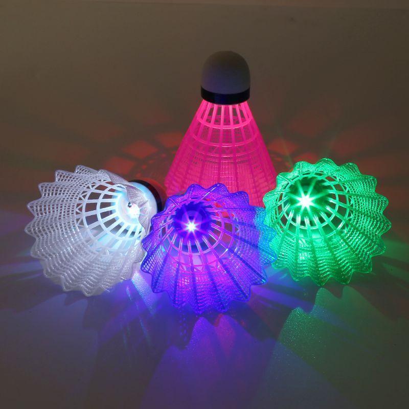 4Pcs LED Badminton Durable Shuttlecocks Indoor Outdoor Gym Sports Accessories