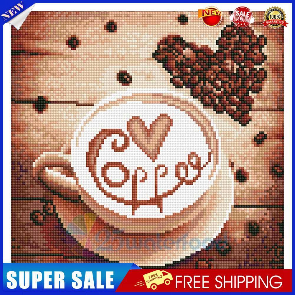 Coffee 5D Full Drill Diamond Painting Embroidery DIY Cross Stitch Decor