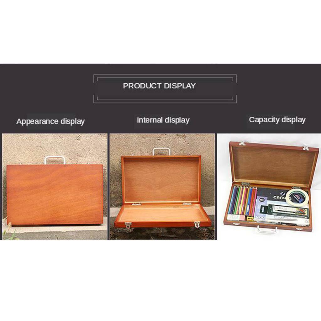Wooden Box Drawing Painting Caja Desktop Storage Case