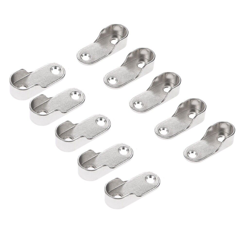 10Pcs Wardrobe Tube End Support Closet Rod Pole Bracket Thickening Holder 16mm